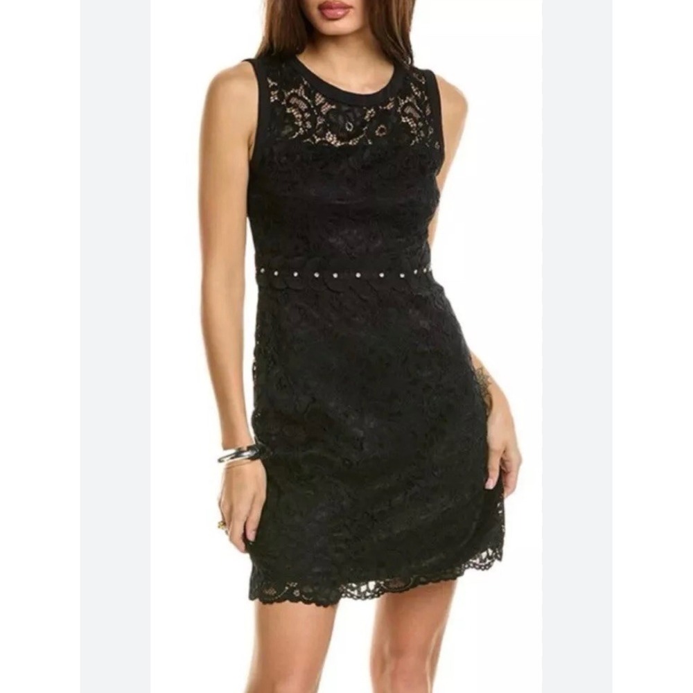 Sam Edelman Black Lace Sheath Dress Women's 6 NWT Sleeveless Party Cocktail
